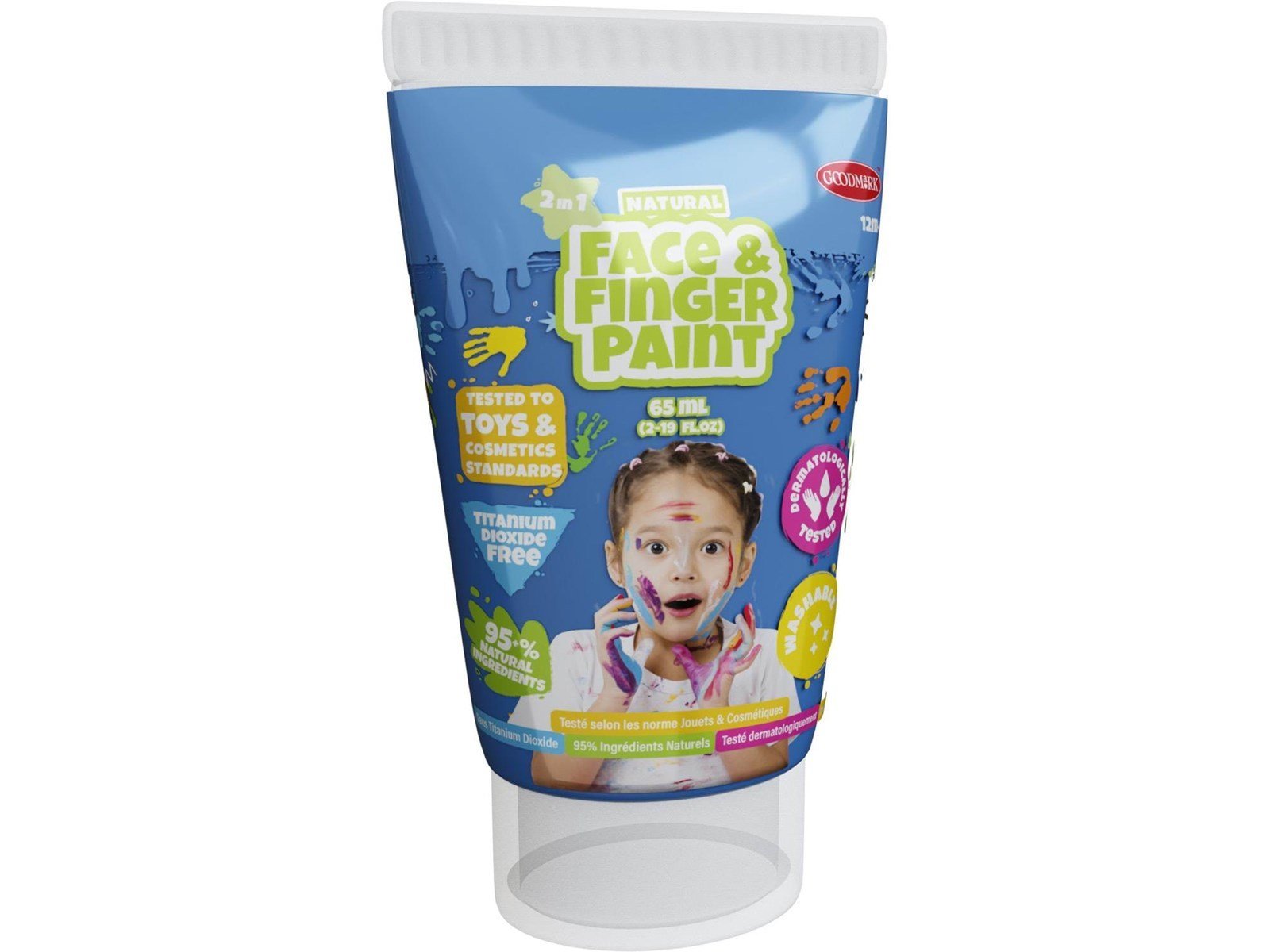 Boti Natural Face & Fingerpaint Tube - Blue 65ml Boti Natural Face & Fingerpaint Tube - Blue 65ml
